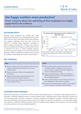 Are Happy Workers More Productive?