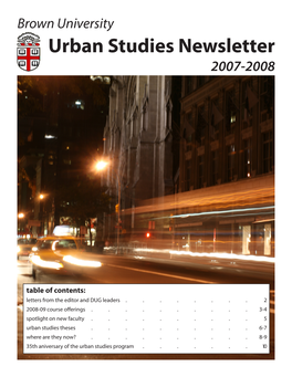 Urban Studies Newsletter 2007-2008