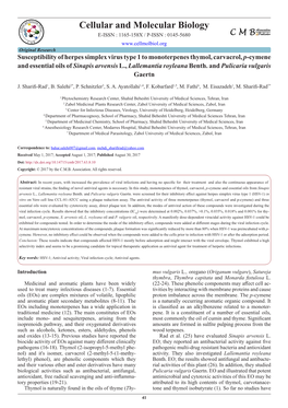 Cellular and Molecular Biology