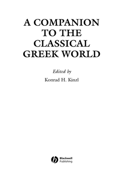 A Companion to the Classical Greek World