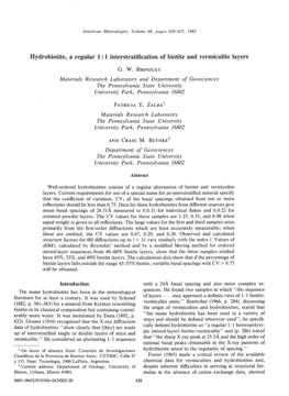 Hydrobiotite, a Regular 1:1 Interstratification of Biotite and Vermiculite Layers