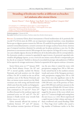Stranding of Freshwater Turtles at Different Sea Beaches in Catalonia