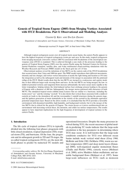 Genesis of Tropical Storm Eugene (2005) from Merging Vortices Associated with ITCZ Breakdowns