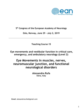 Eye Movements and Vestibular Function in Critical Care, Emergency, and Ambulatory Neurology (Level 2)