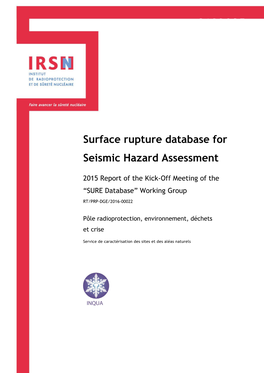 Surface Rupture Database for Seismic Hazard Assessment