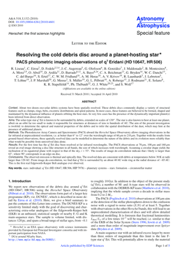 Resolving the Cold Debris Disc Around a Planet-Hosting Star *