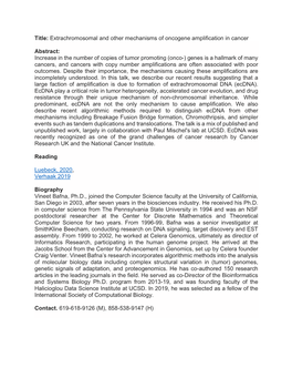 Extrachromosomal and Other Mechanisms of Oncogene Amplification in Cancer