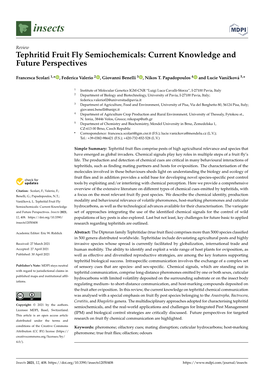 Tephritid Fruit Fly Semiochemicals: Current Knowledge and Future Perspectives