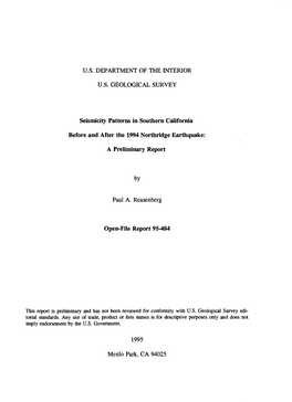 Seismicity Patterns in Southern California Before and After the 1994