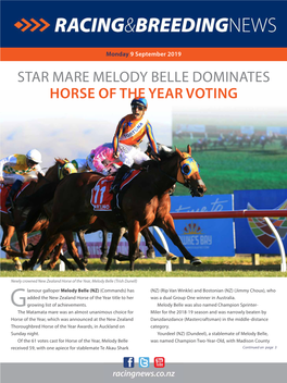 Melody Belle Dominates Horse of the Year Voting