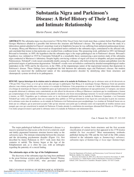 Substantia Nigra and Parkinson's Disease
