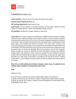 Commercial Law(Ll202)