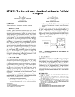 A Starcraft-Based Educational Platform for Artificial Intelligence