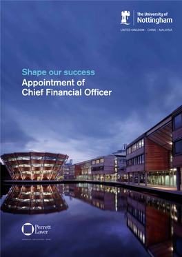 Appointment of Chief Financial Officer the University of Nottingham Appointment of Chief Financial Officer 2