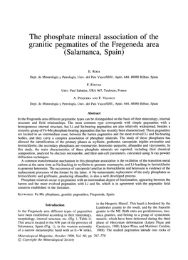 The Phosphate Mineral Association of the Granitic Pegmatites of the Fregeneda Area (Salamanca, Spain)