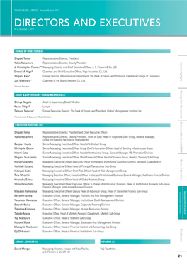 DIRECTORS and EXECUTIVES As of December 1, 2013