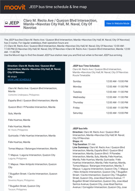 JEEP Bus Time Schedule & Line Route