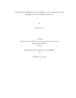 The Spatial Distribution of Copernicia Alba (Morong) in the District of Bahia Negra, Paraguay