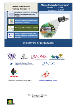 Second International Training Courses on Marine Molecular Taxonomy” October 18 - 25, 2014 Mostaganem-ALGERIA