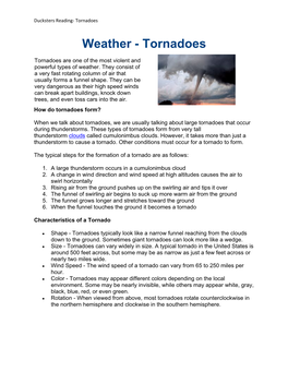 Weather - Tornadoes