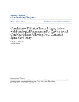 Correlation of Diffusion Tensor Imaging Indices with Histological