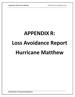 Loss Avoidance Report Hurricane Matthew