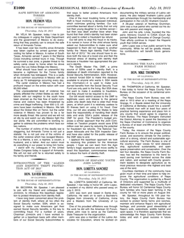 CONGRESSIONAL RECORD— Extensions of Remarks E1090 HON