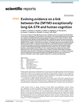 Evolving Evidence on a Link Between the ZMYM3 Exceptionally Long GA-STR and Human Cognition