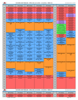 TLEX GRID (EAST REGULAR) - APRIL 2021 (4/12/2021 - 4/18/2021) - WEEK #16 Date Updated:3/25/2021 2:29:43 PM