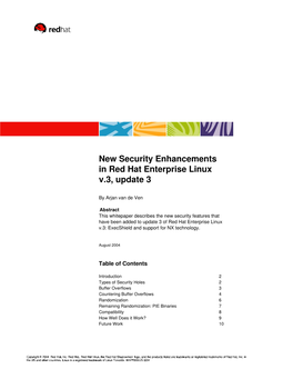 New Security Enhancements in Red Hat Enterprise Linux V.3, Update 3