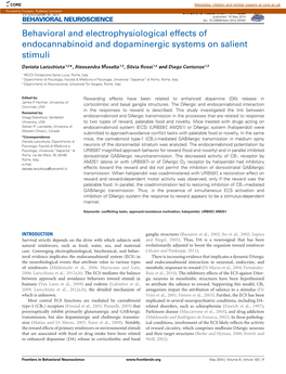 Behavioral and Electrophysiological Effects of Endocannabinoid and Dopaminergic Systems on Salient Stimuli