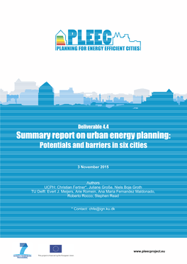 Summary Report on Urban Energy Planning: Potentials and Barriers in Six Cities