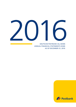 2016Deutsche Postbank Ag, Bonn Annual