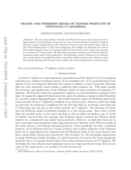 Arxiv:1811.04430V2 [Math.OA]