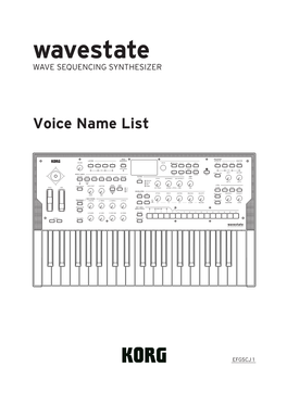 Wavestate Voice Name List