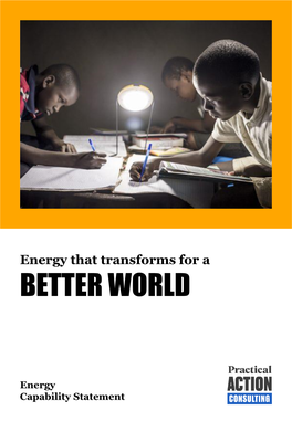 Energy That Transforms for a BETTER WORLD