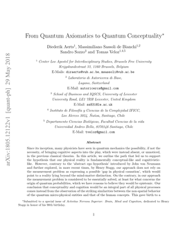 From Quantum Axiomatics to Quantum Conceptuality