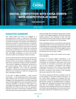 Digital Competition with China Starts with Competition at Home