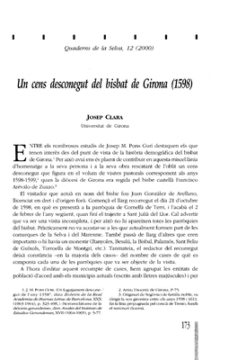 Un Cens Descone^T Del Hishat De Girona (1598)