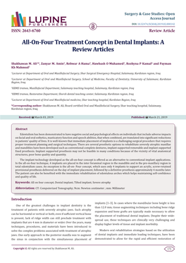 All-On-Four Treatment Concept in Dental Implants: a Review Articles