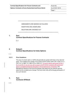 Contracts and Eurex14e Options Contracts at Eurex Deutschland and Eurex Zürich As of 22.01.2018 Page 1