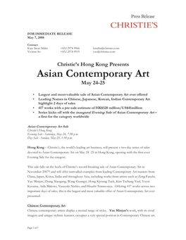 Asian Contemporary Art May 24-25