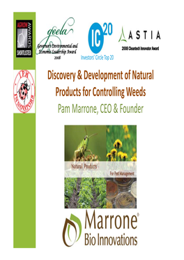 Discovery & Development of Natural Products for Controlling Weeds