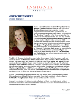 GRETCHEN KRUPP Mezzo-Soprano