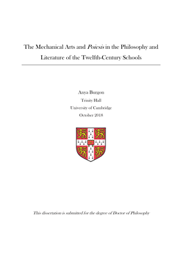 The Mechanical Arts and Poiesis in the Philosophy and Literature of the Twelfth-Century Schools