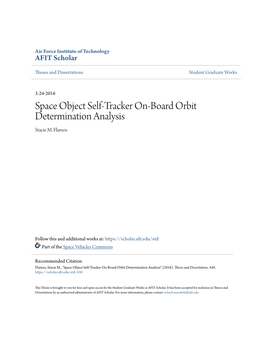 Space Object Self-Tracker On-Board Orbit Determination Analysis Stacie M