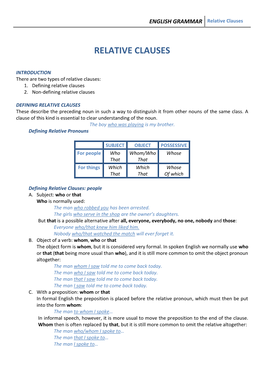 Relative Clauses