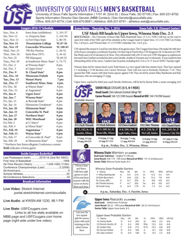 University of Sioux Falls Men's Basketball