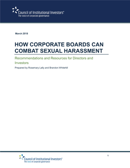 How Corporate Boards Can Combat Sexual Harassment