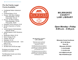 Milwaukee County Law Library Brochure